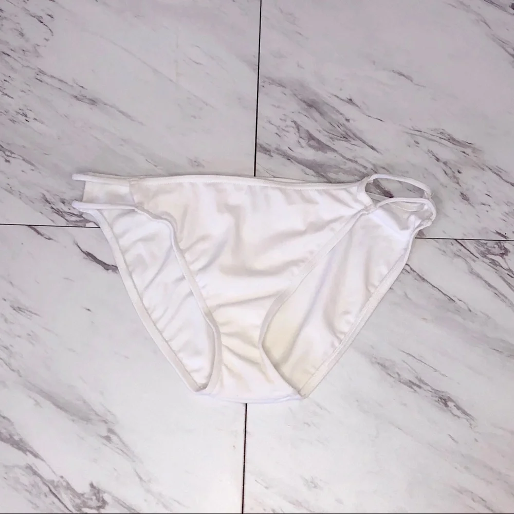 ASOS White Lattice Side Swim Separates Bikini Bottoms SZ 10